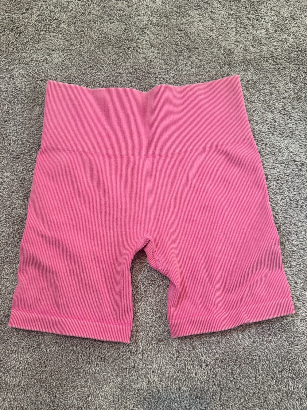 JoyLab Ribbed High-Waist Pink Bike Shorts